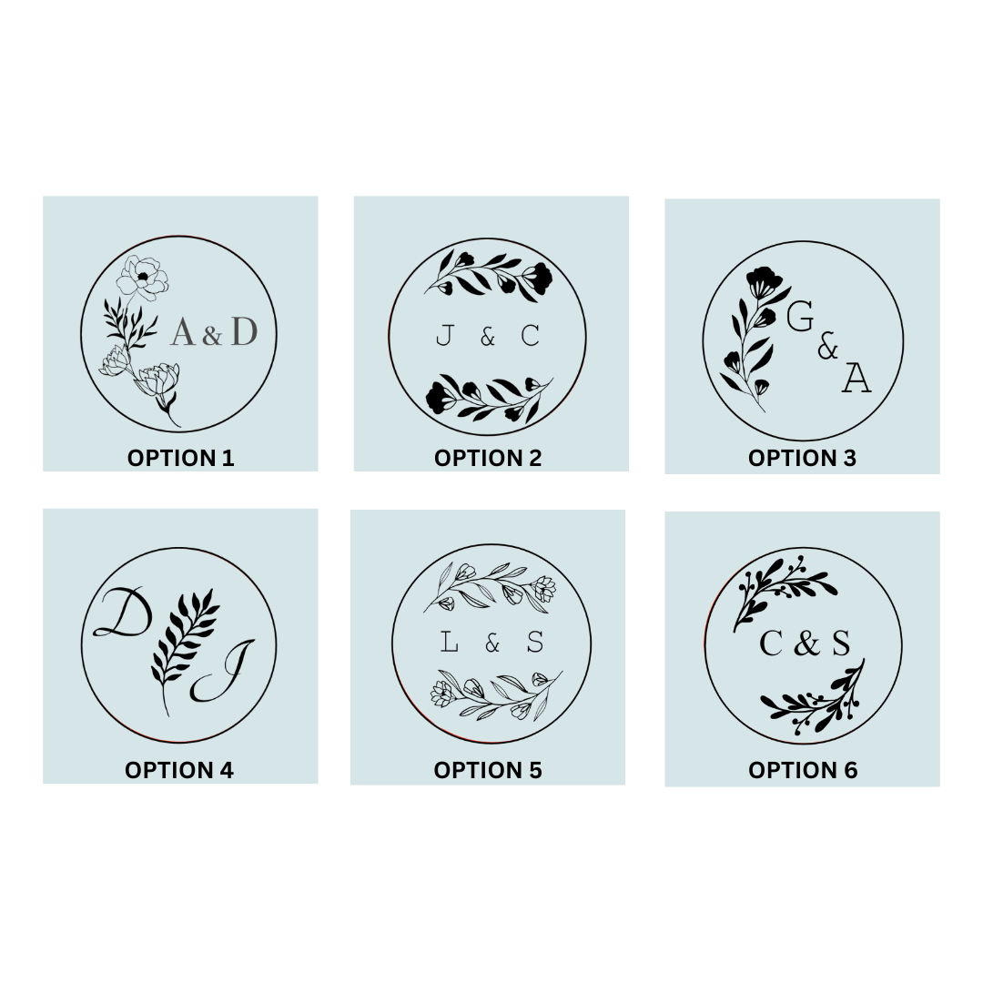 Wax Seal Stamp - Custom Initials - Floral