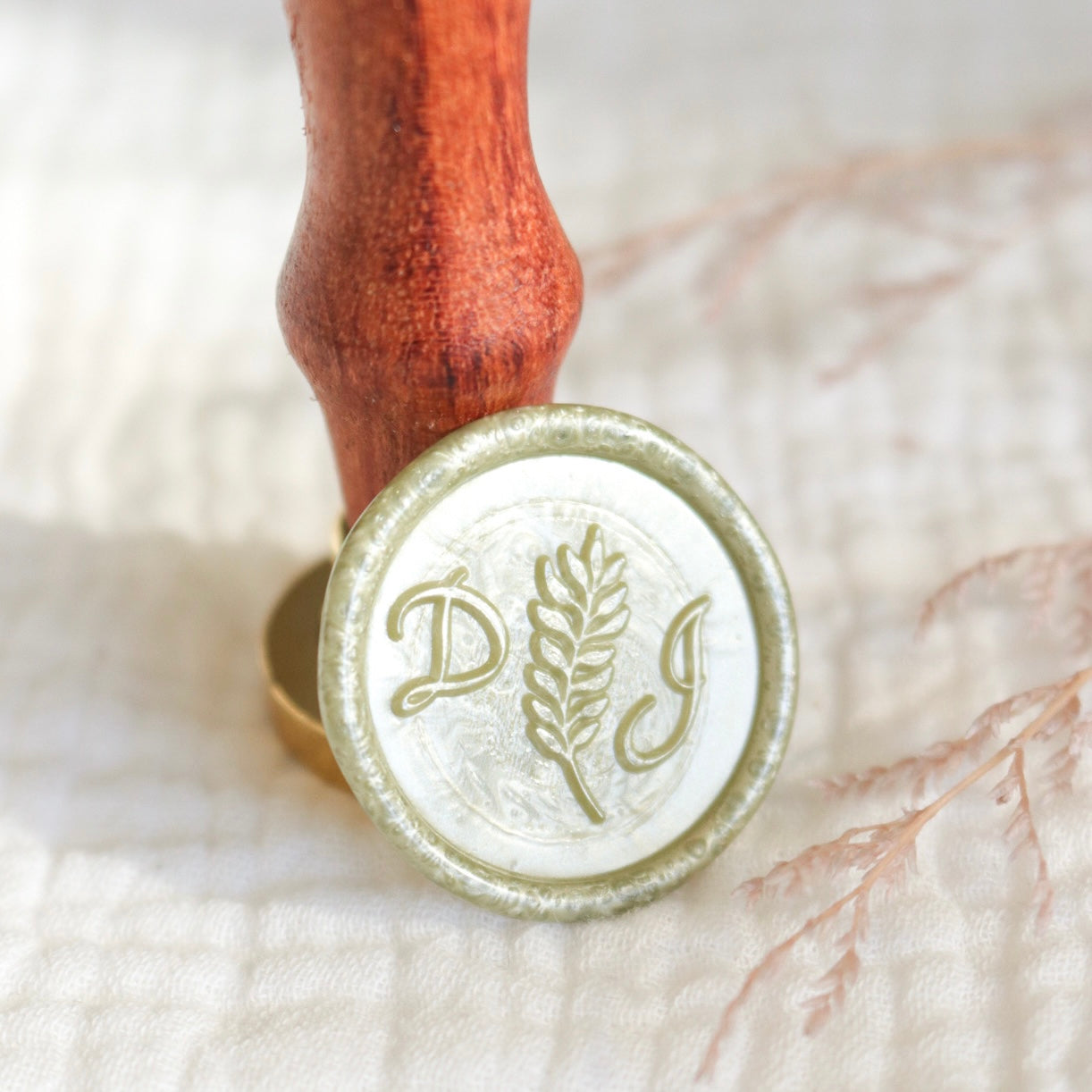 Wax Seal Stamp - Custom Initials - Floral