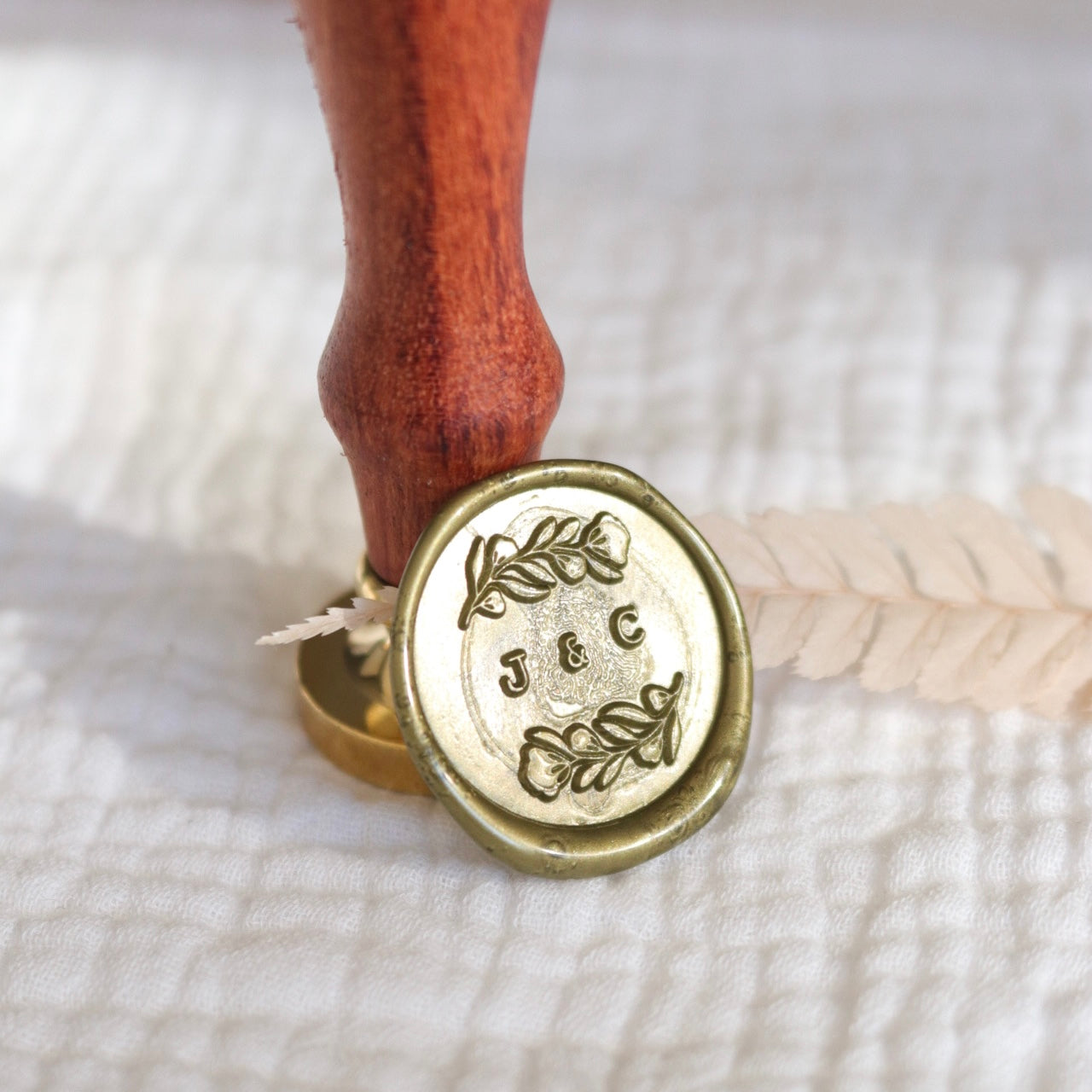 Wax Seal Stamp - Custom Initials - Floral