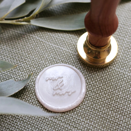 Wax Seal Stamp - Mr and Mrs Cursive