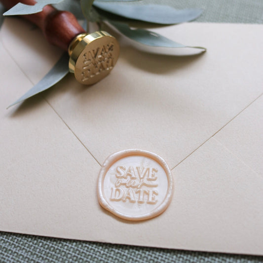 Wax Seal Stamp - Save Our Date Modern