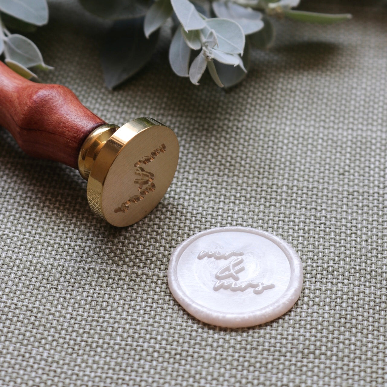 Wax Seal Stamp - Mr and Mrs Cursive