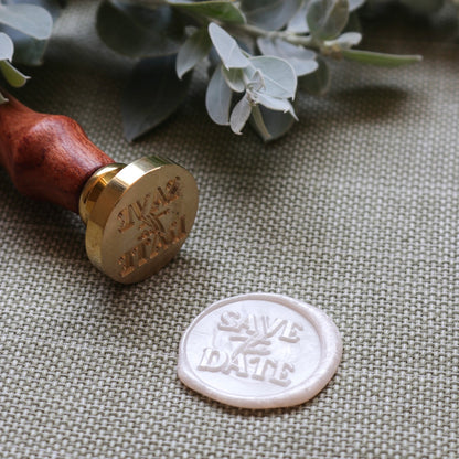 Wax Seal Stamp - Save The Date Modern