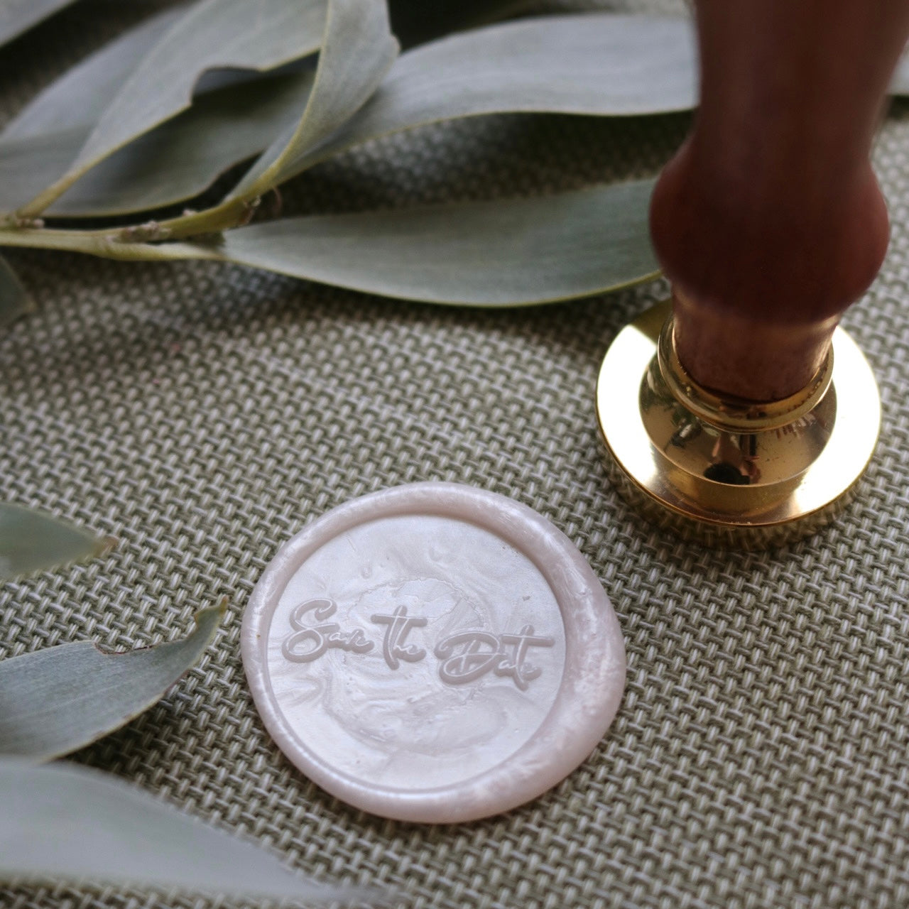 Wax Seal Stamp - Save The Date Cursive
