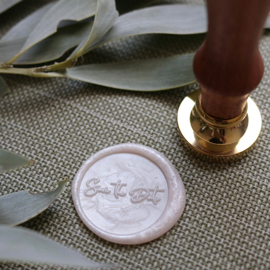 Wax Seal Stamp - Save The Date Cursive